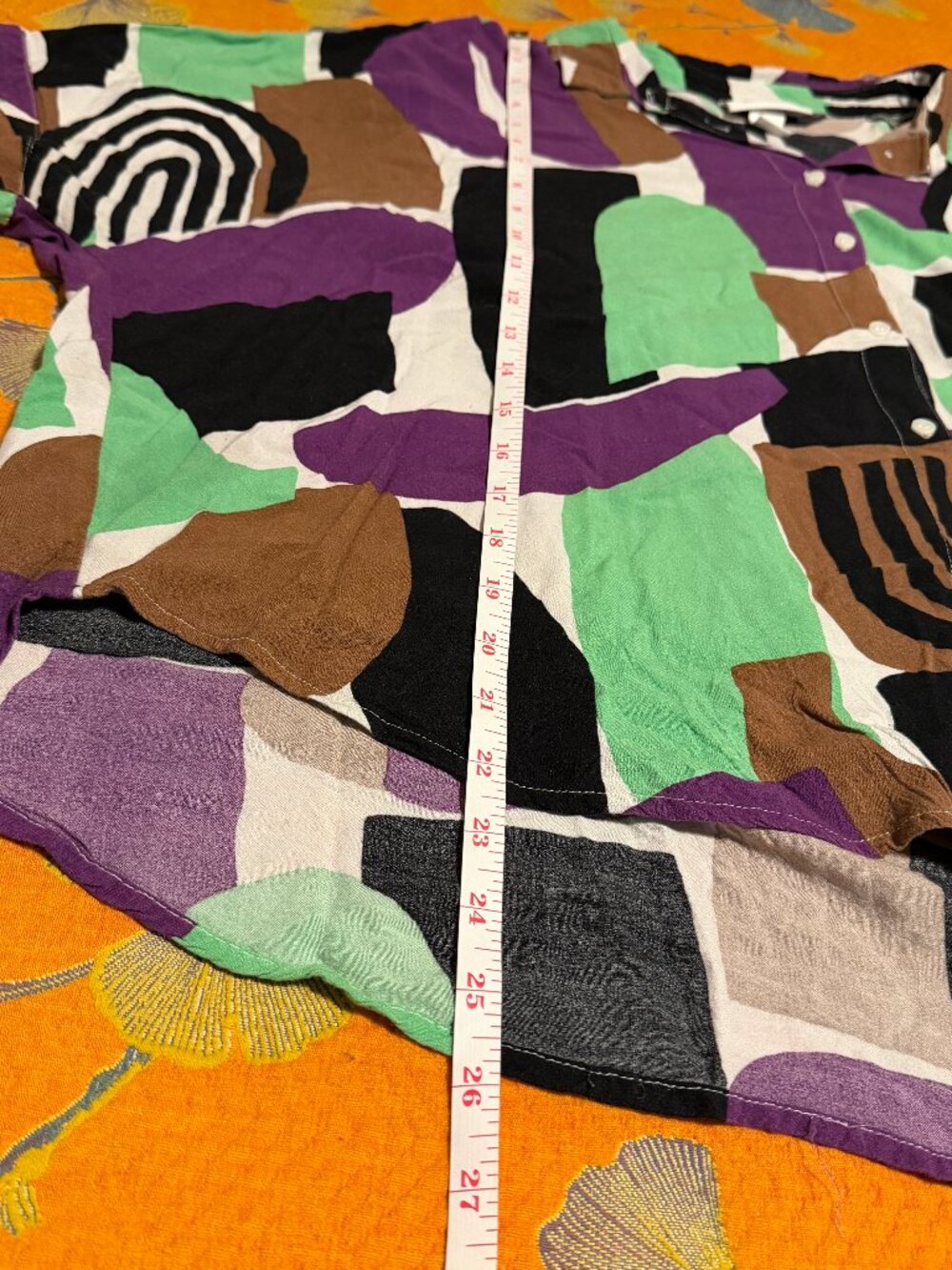 Monki Geometric Button Up Size Large - Picture 8 of 11